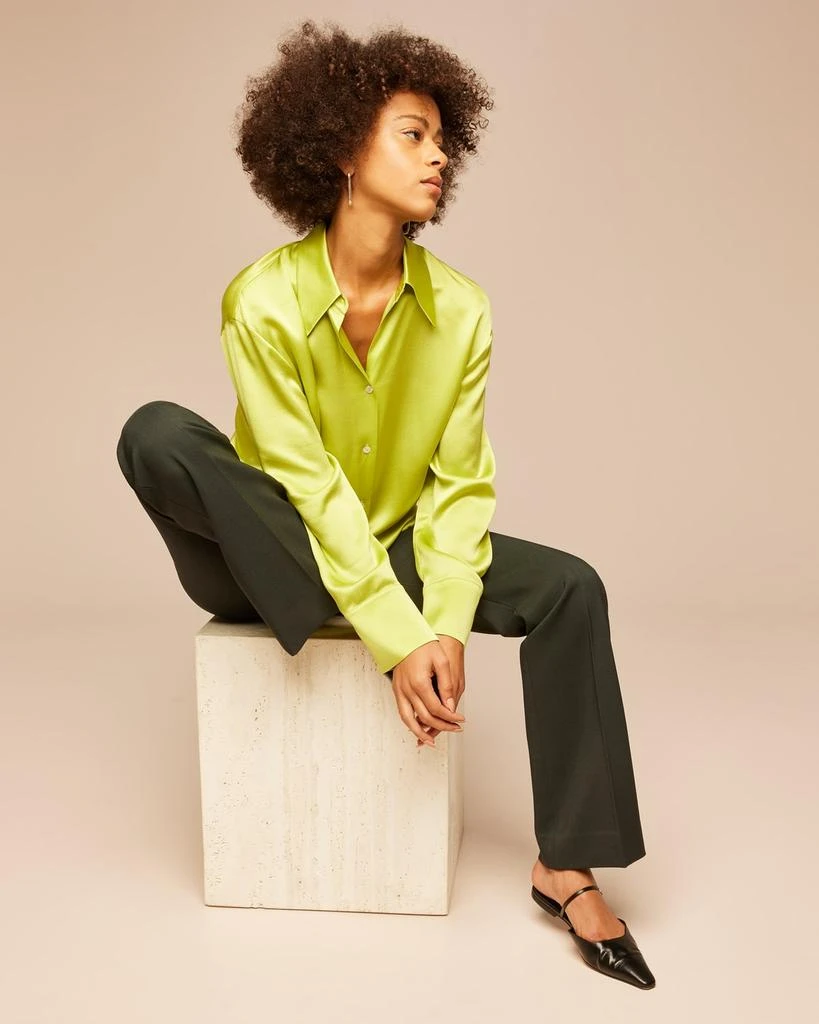 商品Vince|Ruched-Back Collared Silk Blouse,价格¥2795,第2张图片详细描述