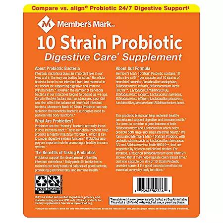 Member's Mark 10 Strain Probiotic Digestive Care Supplement (84 ct.)商品第2张图片规格展示