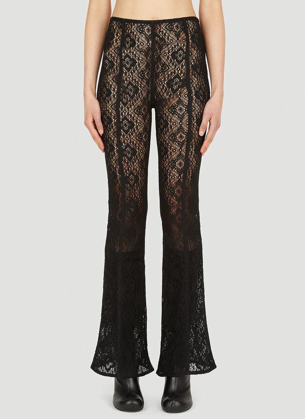 商品Ganni|Lace Flared Pants in Black,价格¥790,第1张图片