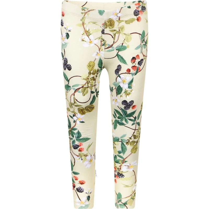 商品MOLO|Blackberry vines print organic leggings in light green,价格¥373,第1张图片