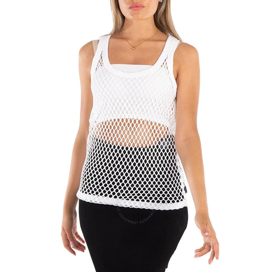 商品Burberry|Cotton String Mesh Tank Top In Optic White,价格¥534,第1张图片