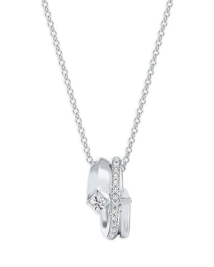 商品De Beers Forevermark|Avaanti™ Wrap Necklace in 18K White Gold, 0.25 ct. t.w. - 100% Exclusive ,价格¥23882,第1张图片