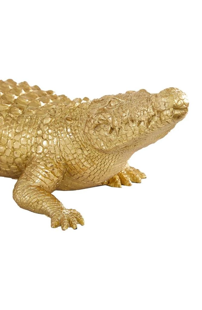 商品WILLOW ROW|Goldtone Polystone Traditional Crocodile Sculpture,价格¥393,第2张图片详细描述