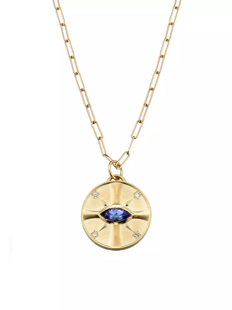 商品Elizabeth Moore|Eye Of The Sun 14K Yellow Gold, Tanzanite, &amp; Diamond Pendant Necklace,价格¥16485,第1张图片