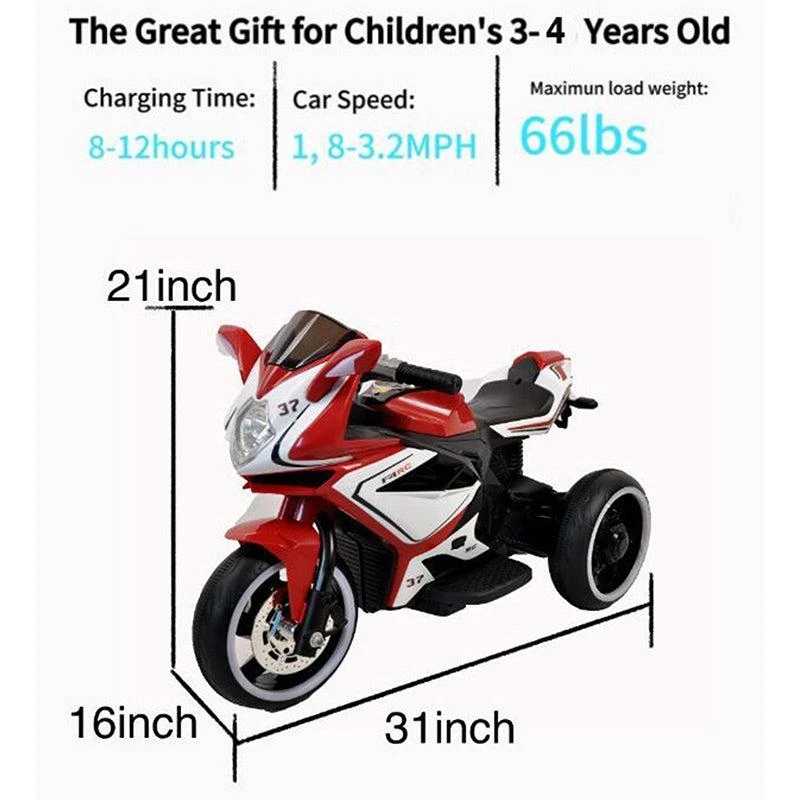 商品Streamdale Furniture|Streamdale 6V Kids Electric Motorcycle/Electric Ride-On Car/Toddler Toy,价格¥1901,第4张图片详细描述