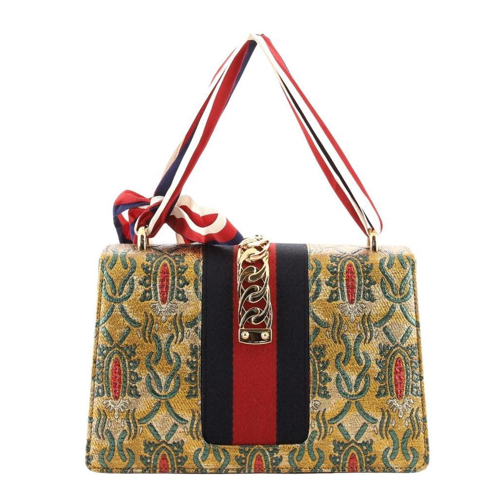 商品Gucci|Mini Sylvie Multicolor Brocade Bag,价格¥12288,第4张图片详细描述