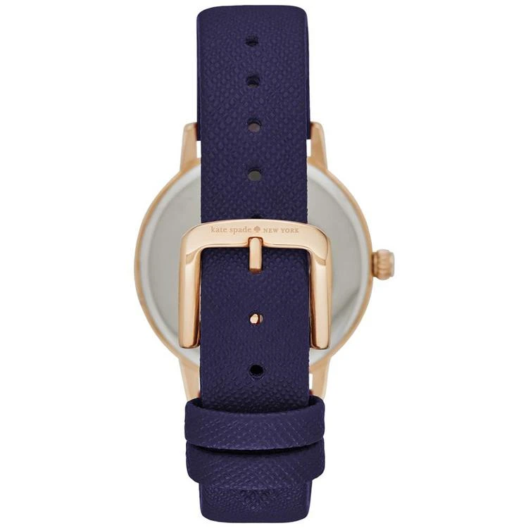 商品Kate Spade|Women's Metro Navy Leather Strap Watch 34mm KSW1040,价格¥972,第3张图片详细描述