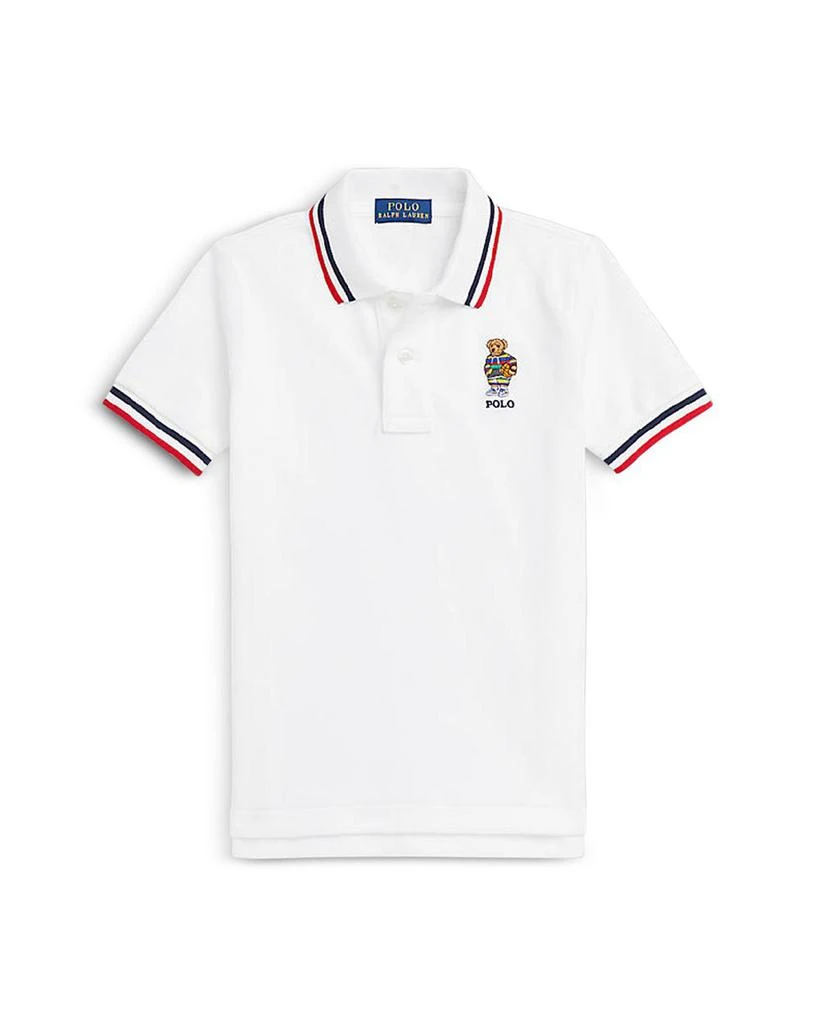 商品Ralph Lauren|Boys' Polo Bear Cotton Mesh Polo Shirt - Little Kid, Big Kid,价格¥222,第1张图片详细描述