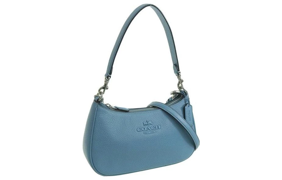商品[国内直发] Coach|蔻驰 Teri 25 可拆卸肩带拉链 粒面皮革 腋下包手提斜挎单肩包 中号 女款 太平洋蓝色,价格¥1428,第3张图片详细描述