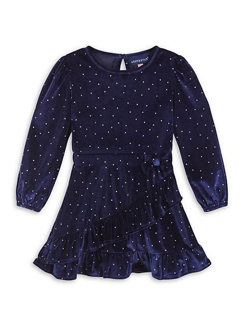 商品Andy & Evan|Little Girl's & Girl's Rhinestone Velvet Dress,价格¥497,第1张图片