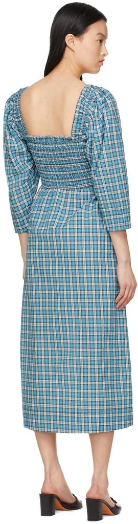 商品Ganni|Blue Organic Cotton Midi Dress,价格¥595,第3张图片详细描述