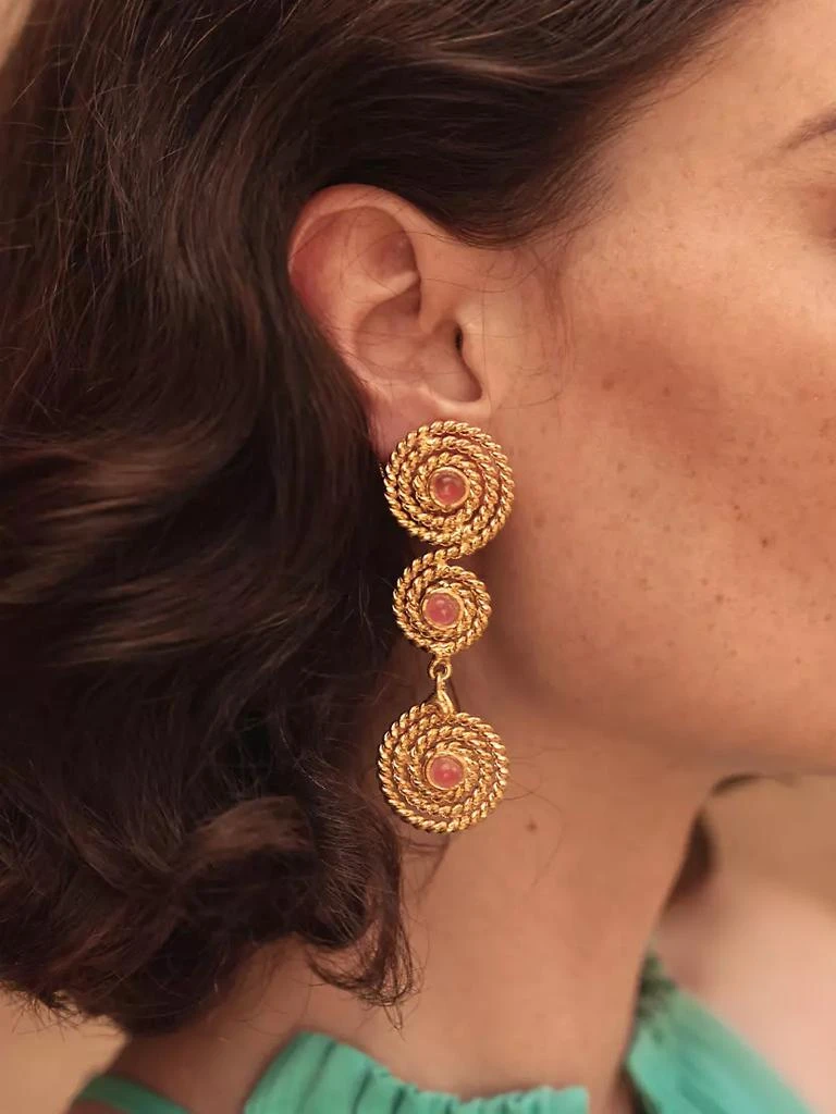 商品Sylvia Toledano|Spirale XXL 22K Gold-Plate & Pink Jade Drop Earrings,价格¥1574,第2张图片详细描述