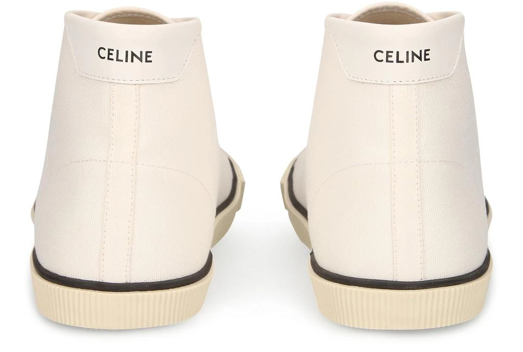 商品Celine|Blank 帆布和小牛皮中帮绑带运动鞋,价格¥2337,第3张图片详细描述