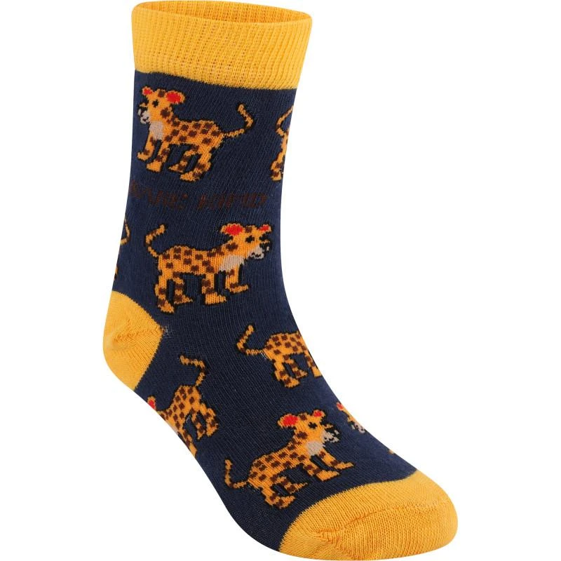 商品Bare Kind|Save the leopards bamboo socks in navy,价格¥107,第2张图片详细描述