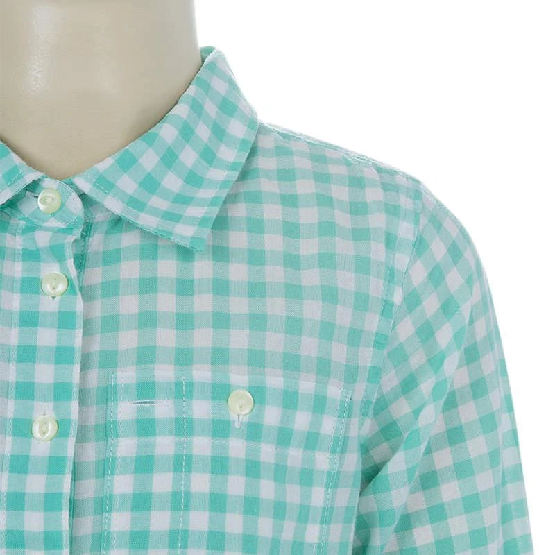 商品[二手商品] Ralph Lauren|Ralph Lauren White and Green Checked Long Sleeve Button-Down Cotton Shirt 6 Yrs,价格¥585,第4张图片详细描述