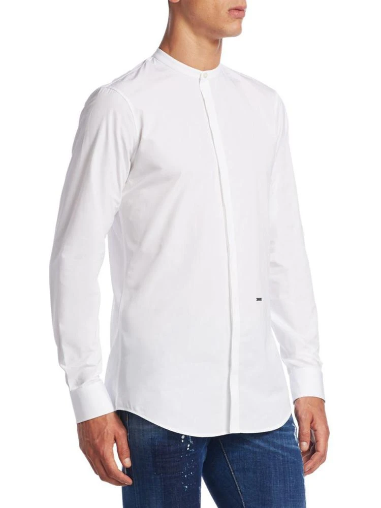 商品DSQUARED2|Band Collar Cotton Casual Button-Down Shirt,价格¥1304,第3张图片详细描述