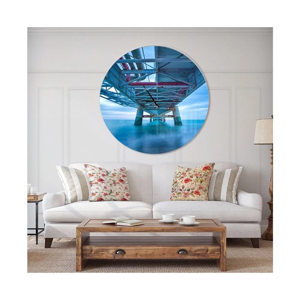 商品Design Art|Designart Oversized Coastal Round Metal Wall Clock - 36 x 36,价格¥3528,第4张图片详细描述