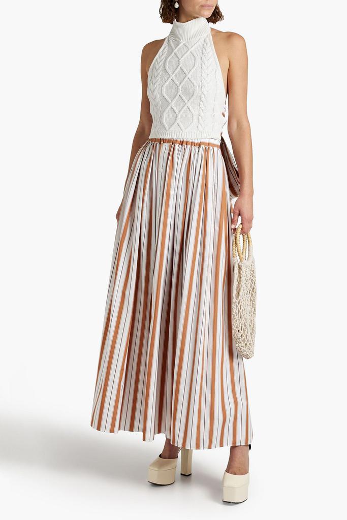 Striped cotton-poplin maxi skirt商品第2张图片规格展示
