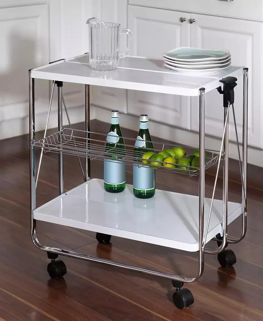 商品Honey Can Do|Modern Foldable Rolling Kitchen Cart,价格¥1282,第1张图片