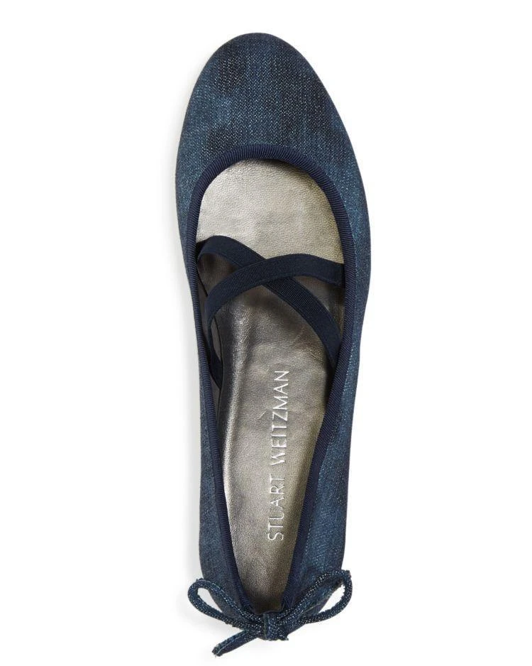 商品Stuart Weitzman|Bolshoi Denim Crisscross Ballet Flats,价格¥1473,第3张图片详细描述