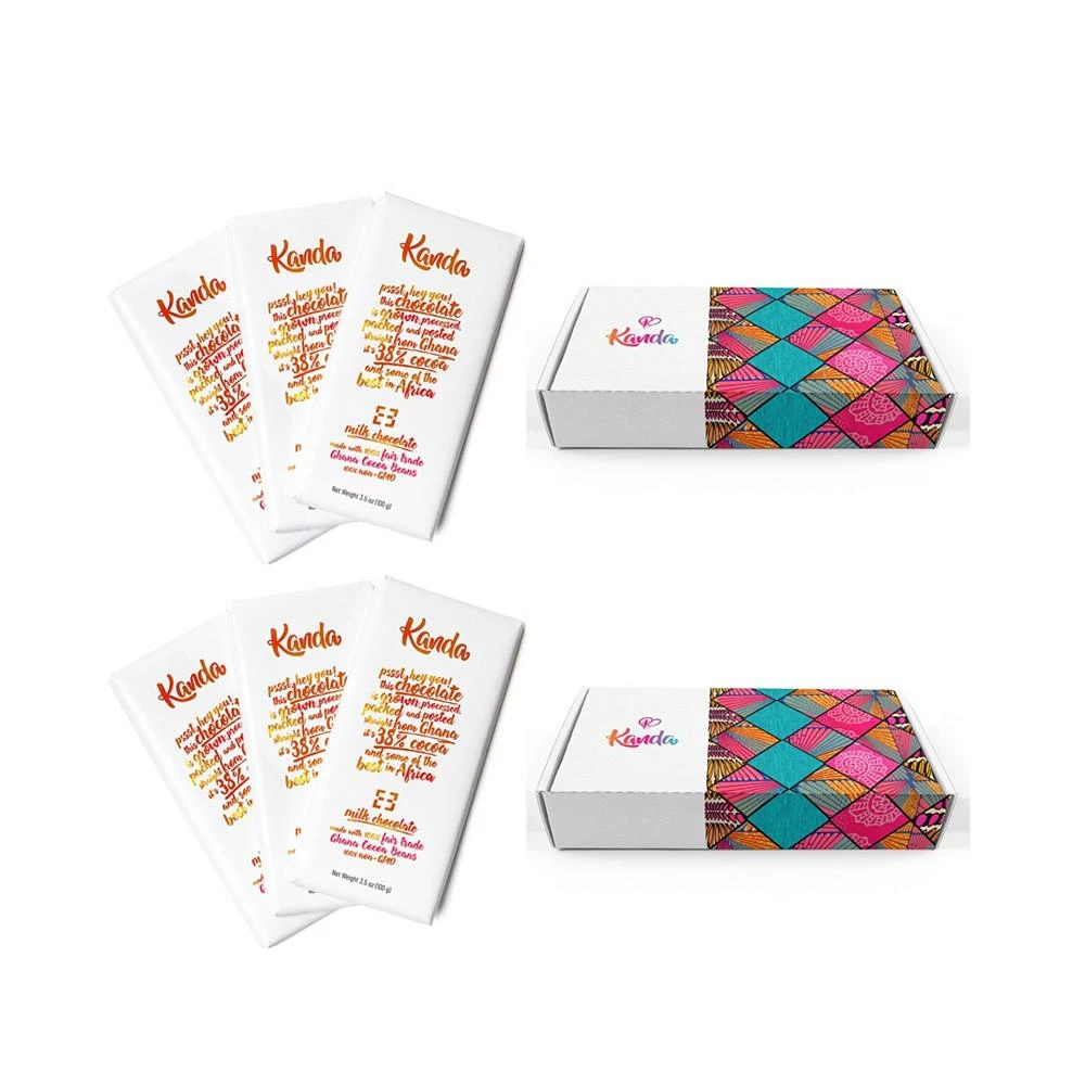 商品Kanda Chocolates|Extra Milk Chocolate Gift Boxes in African and Cocoa Prints Set, 6 Pieces,价格¥298,第1张图片