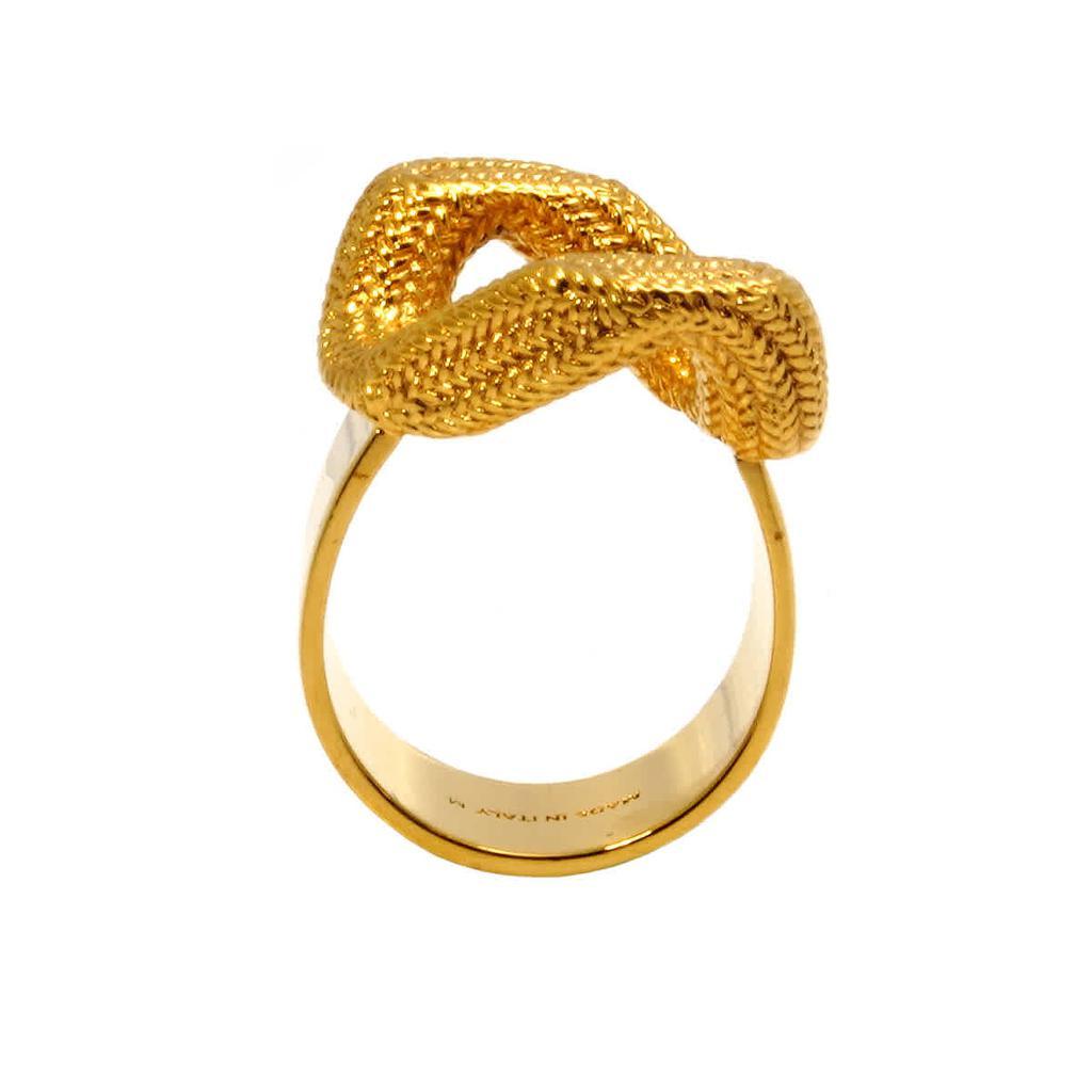商品Burberry|Burberry Light Gold Gold-plated Chain-link Ring, Brand Size Small,价格¥653,第4张图片详细描述