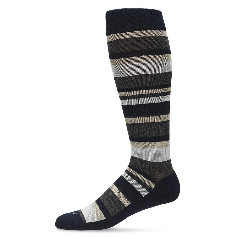 商品Memoi|Multi Striped Cotton Compression Socks,价格¥133,第4张图片详细描述