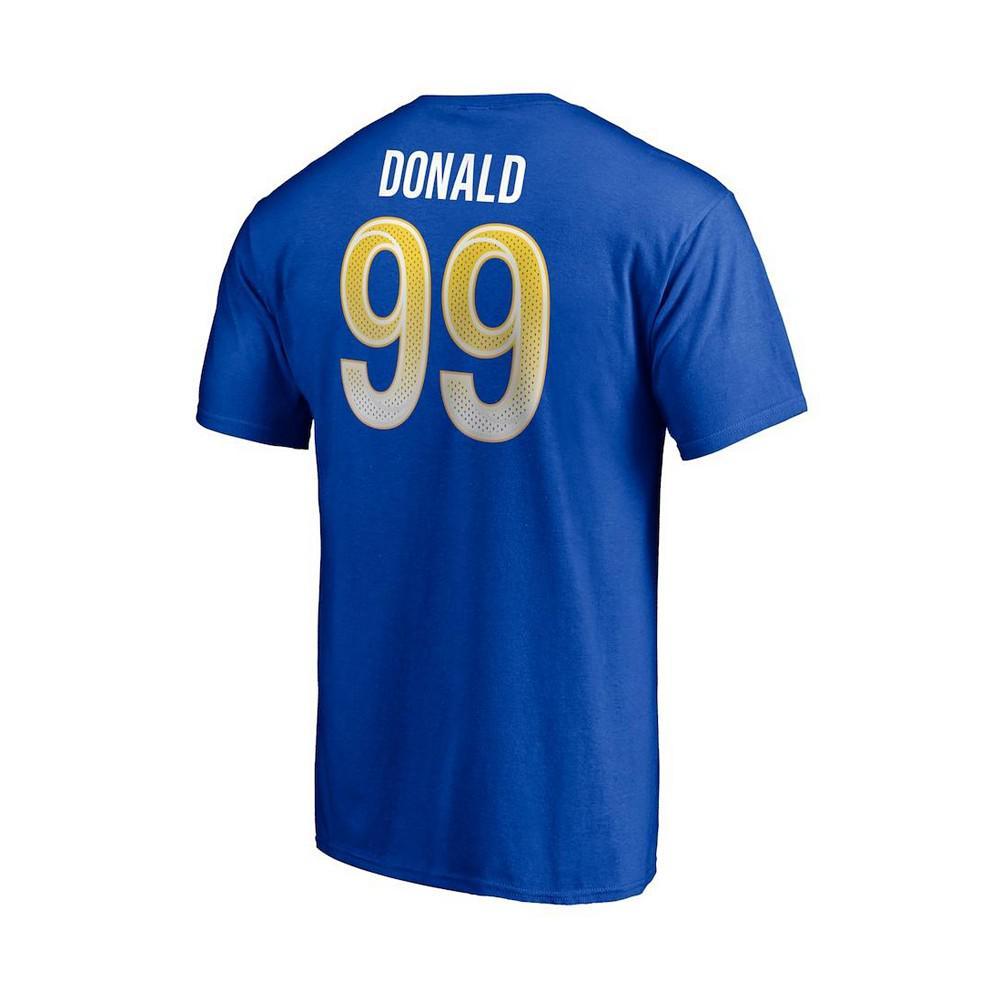 商品Fanatics|Men's Aaron Donald Royal Los Angeles Rams Player Icon Name and Number T-shirt,价格¥239,第5张图片详细描述