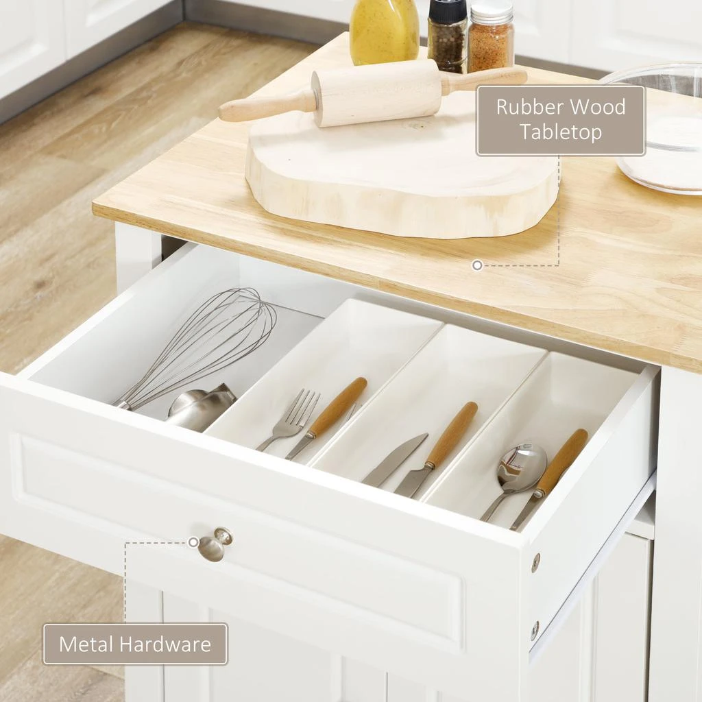 商品Streamdale Furniture|Streamdale Kitchen Island Cart with Drawer,价格¥2578,第4张图片详细描述