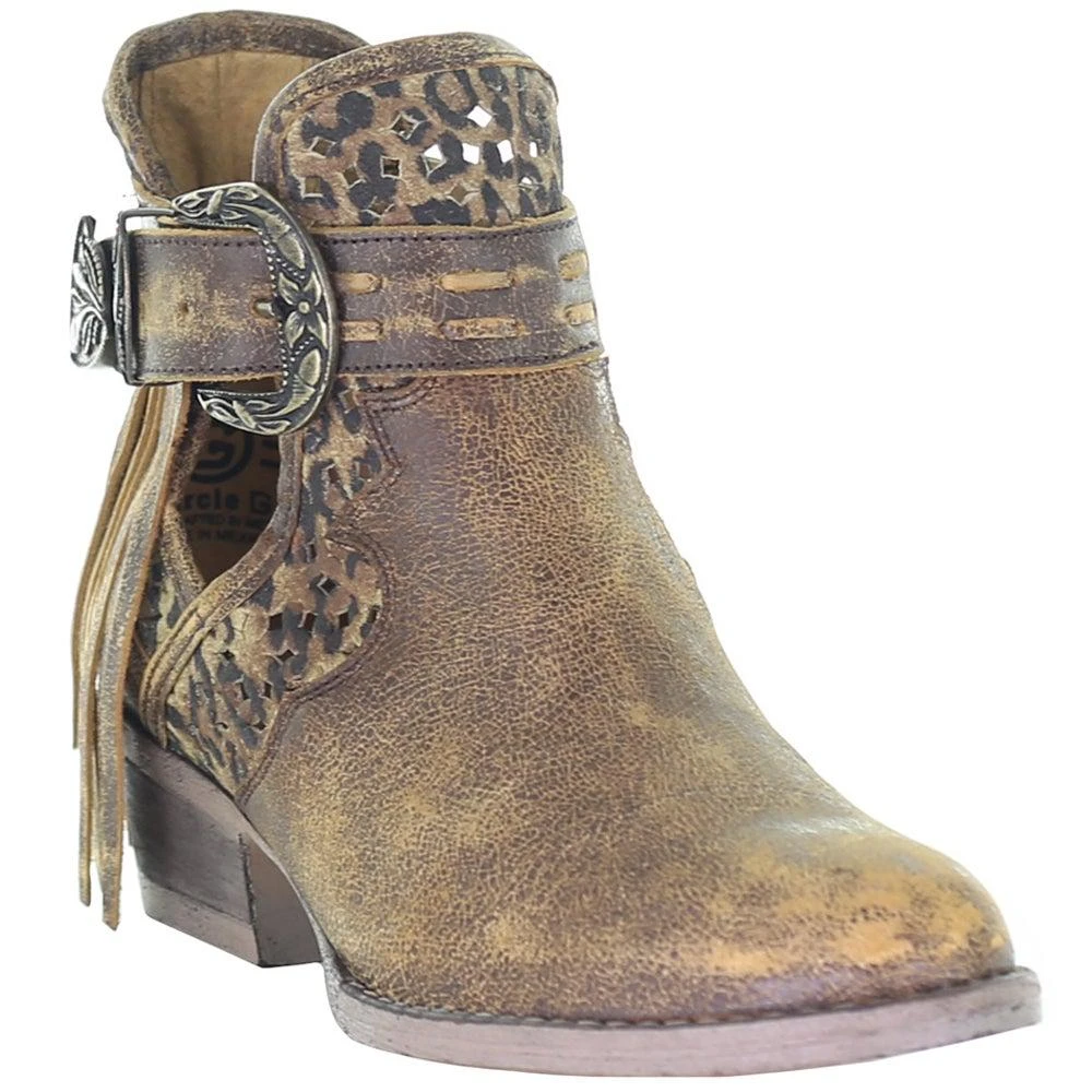 商品Corral Boots|Leopard Round Toe Cowboy Booties,价格¥839,第2张图片详细描述