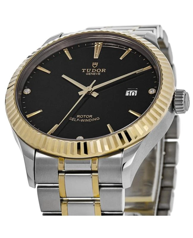 商品Tudor|Tudor Style 41mm Black Diamond Dial Yellow Gold Bezel Steel Men's Watch M12713-0011,价格¥23966,第2张图片详细描述