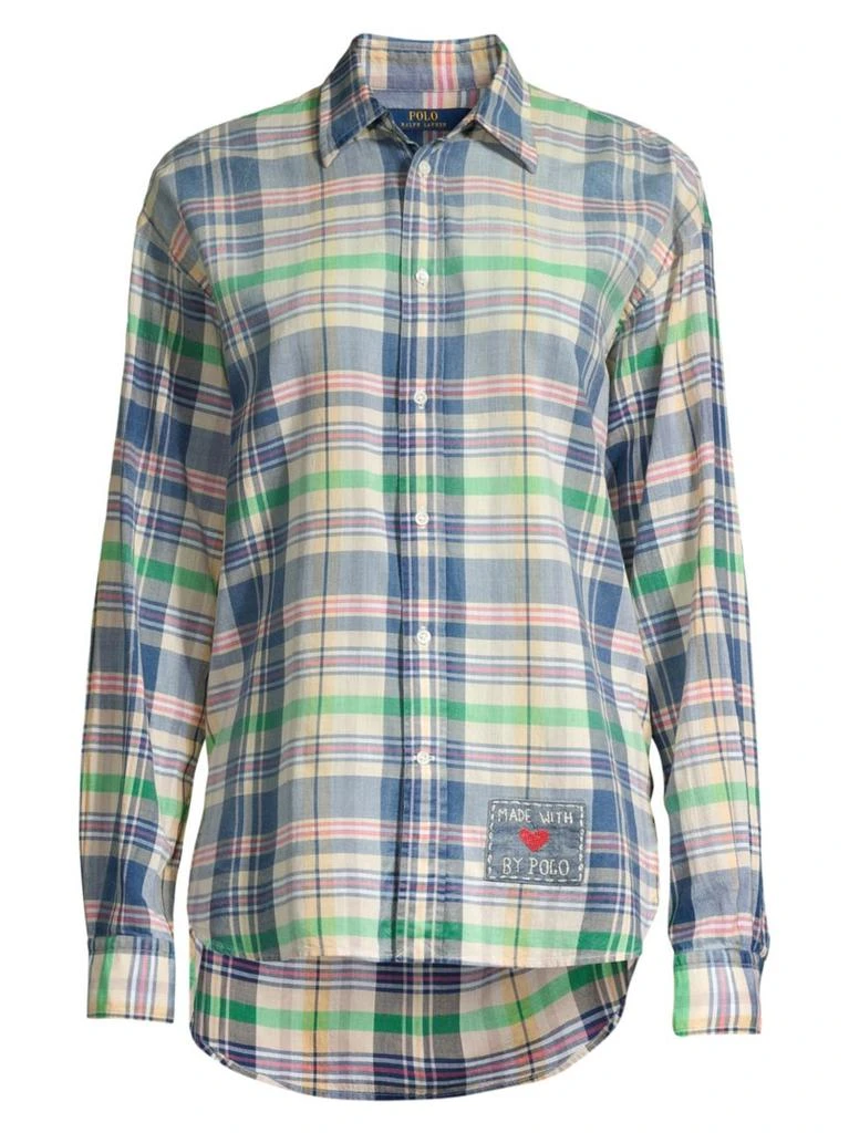 商品Ralph Lauren|Ellen Cotton Madras Plaid Shirt,价格¥441,第1张图片