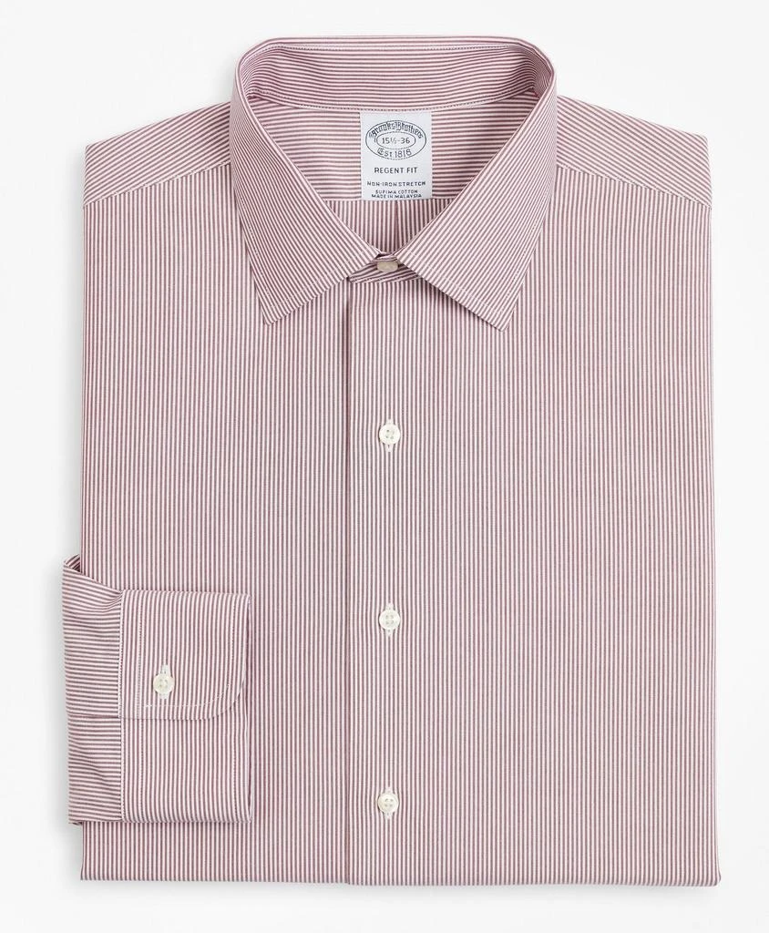 商品Brooks Brothers|Stretch Regent Regular-Fit  Dress Shirt, Non-Iron Poplin Ainsley Collar Fine Stripe,价格¥412,第4张图片详细描述