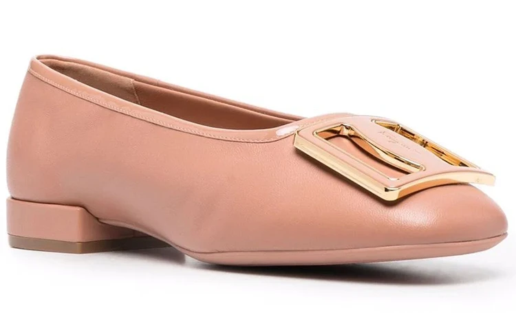 商品[国内直发] Salvatore Ferragamo|FERRAGAMO菲拉格慕 logo压纹标牌 休闲单鞋 女款 粉色,价格¥2242,第4张图片详细描述