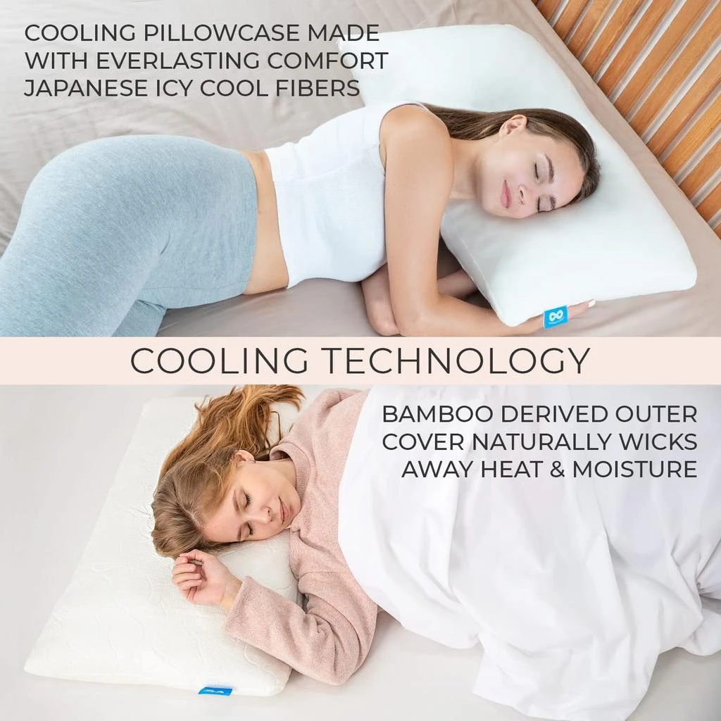 商品Everlasting Comfort|Everlasting Comfort Adjustable Pillow for Back, Stomach, Side Sleepers - Green Tea Shredded Memory Foam Pillows with Customizable Loft - Hypoallergenic Pillow with Cooling Pillowcase (Queen),价格¥223,第5张图片详细描述
