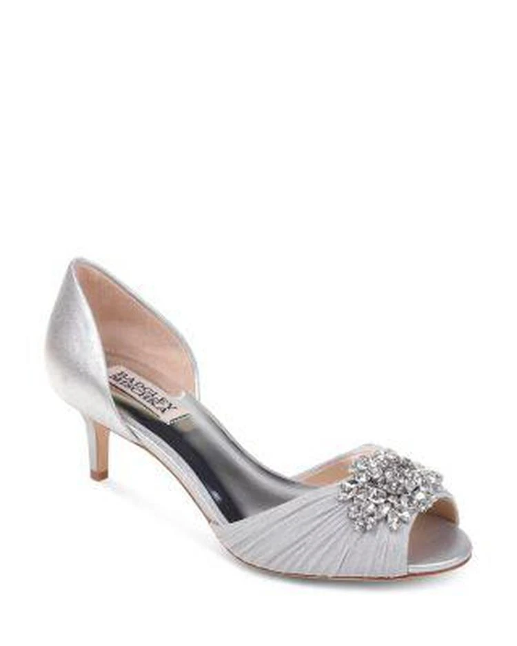 商品Badgley Mischka|Women's Sabine Embellished Leather & Mesh Peep Toe d'Orsay Pumps ,价格¥861,第1张图片