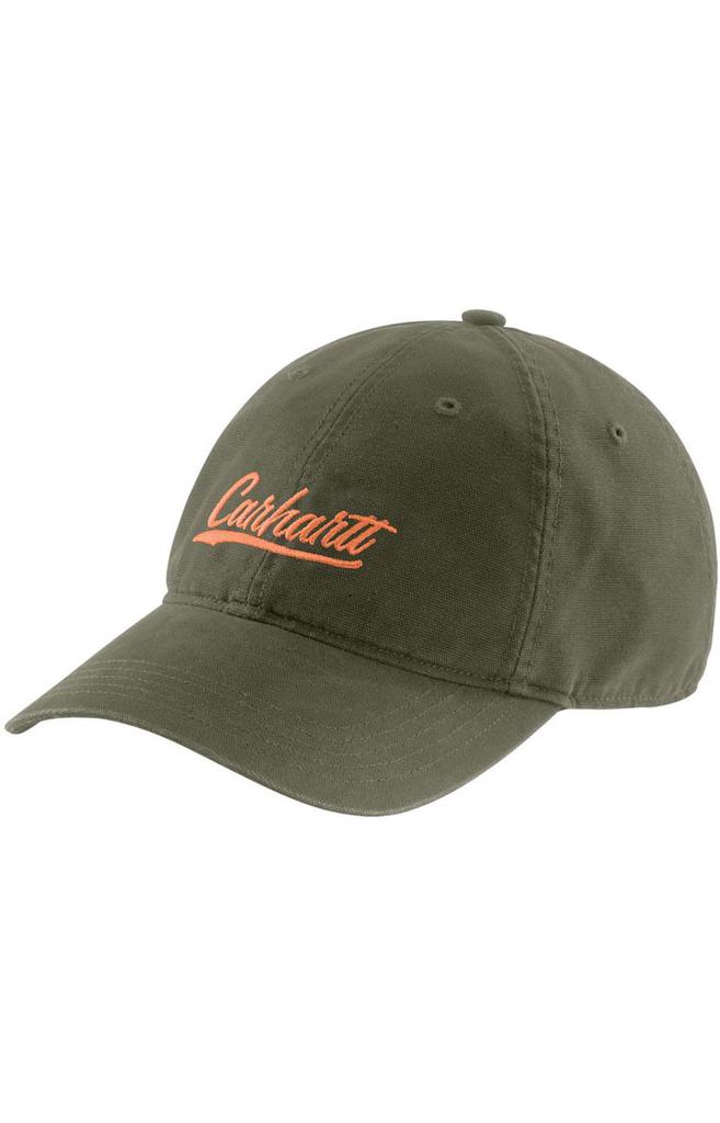 (105247) Canvas Script Graphic Cap - Basil商品第1张图片规格展示