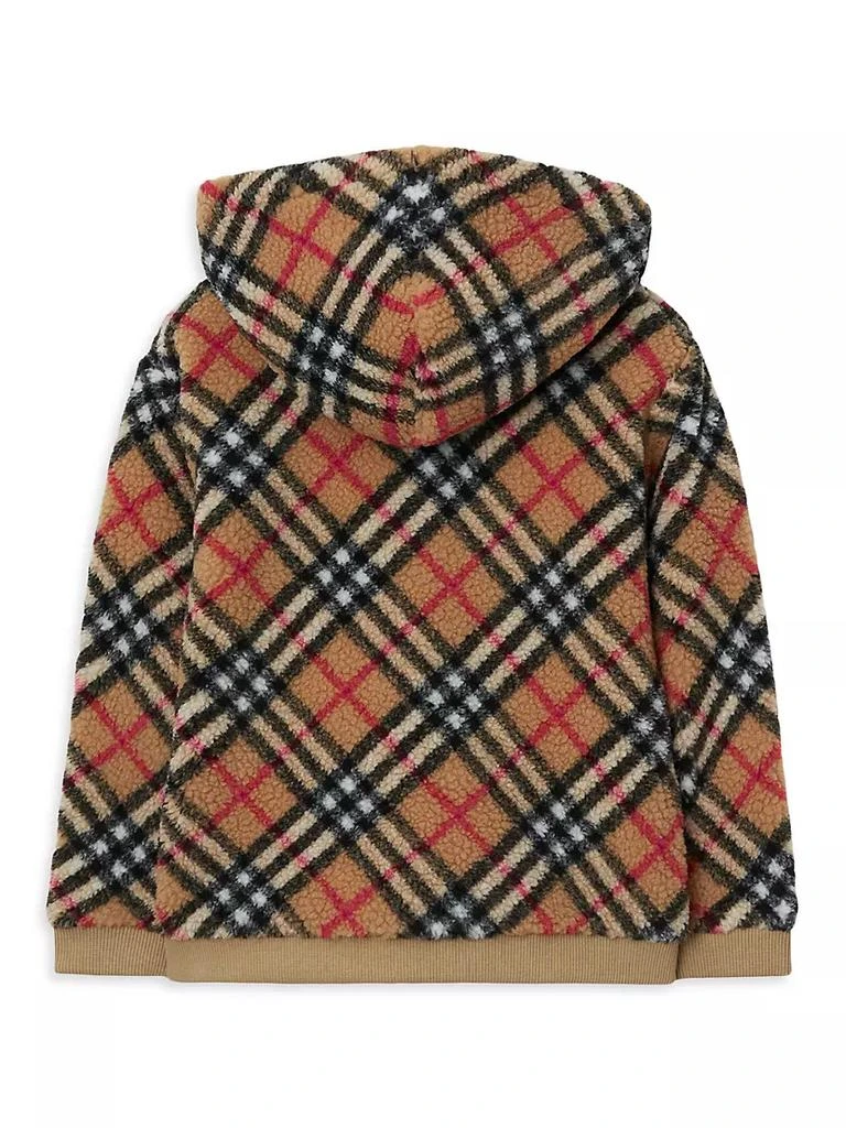 商品Burberry|Little Kid's & Kid's Check Zip Fleece Hoodie,价格¥4571,第3张图片详细描述