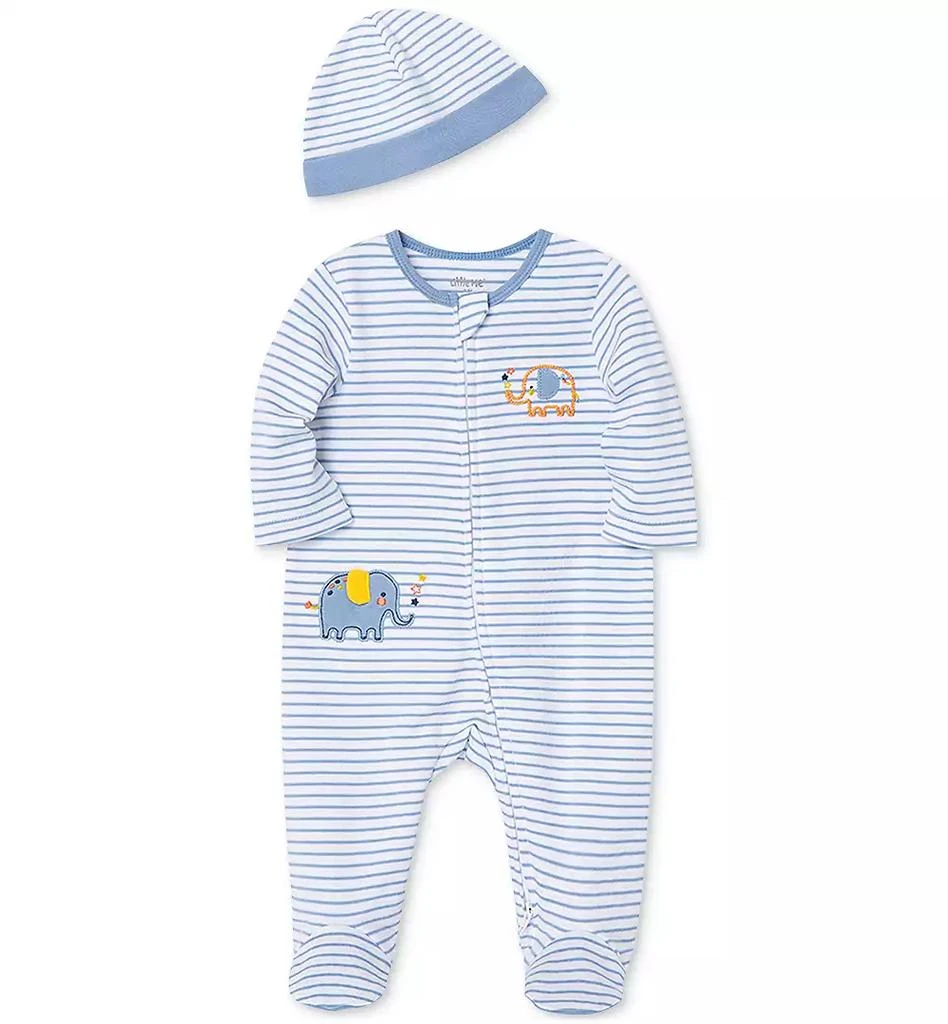 商品Little Me|Baby Boys Elephant Coverall with Hat, 2 Piece Set,价格¥100,第4张图片详细描述