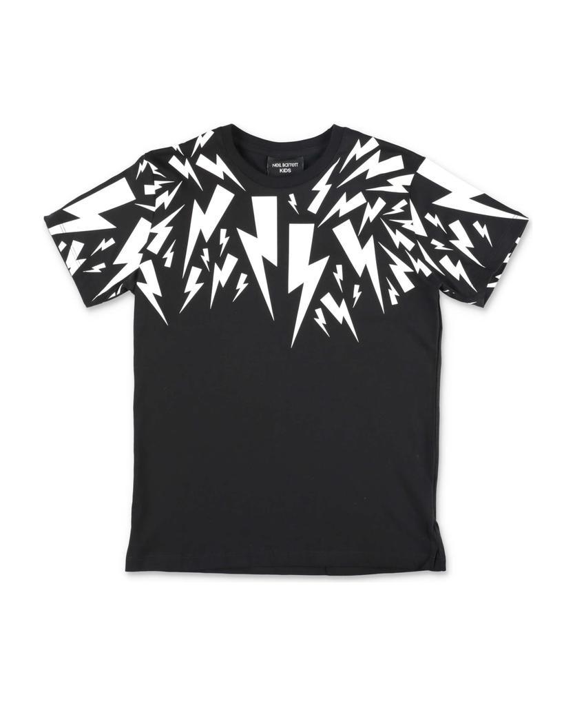 商品Neil Barrett|T-shirt Nera In Jersey Di Cotone,价格¥671,第1张图片