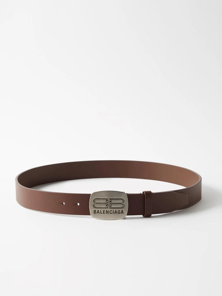 商品Balenciaga|BB-logo plaque leather belt,价格¥1808,第4张图片详细描述
