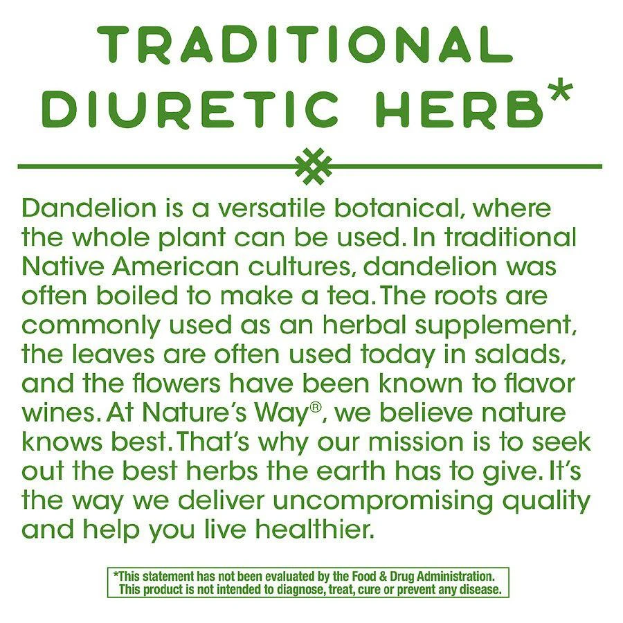 商品Nature's Way|Dandelion Root Vegan Capsules,价格¥133,第3张图片详细描述