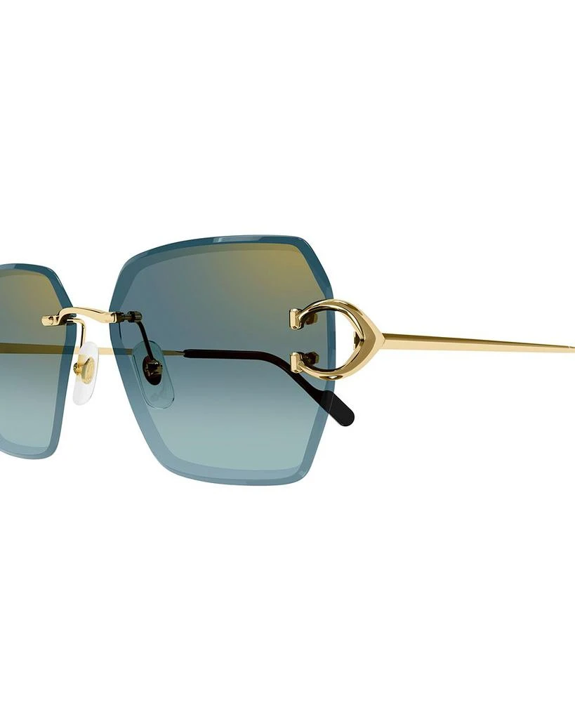 Decor 24 Carat Gold Plated Rimless Butterfly Sunglasses, 58mm 商品