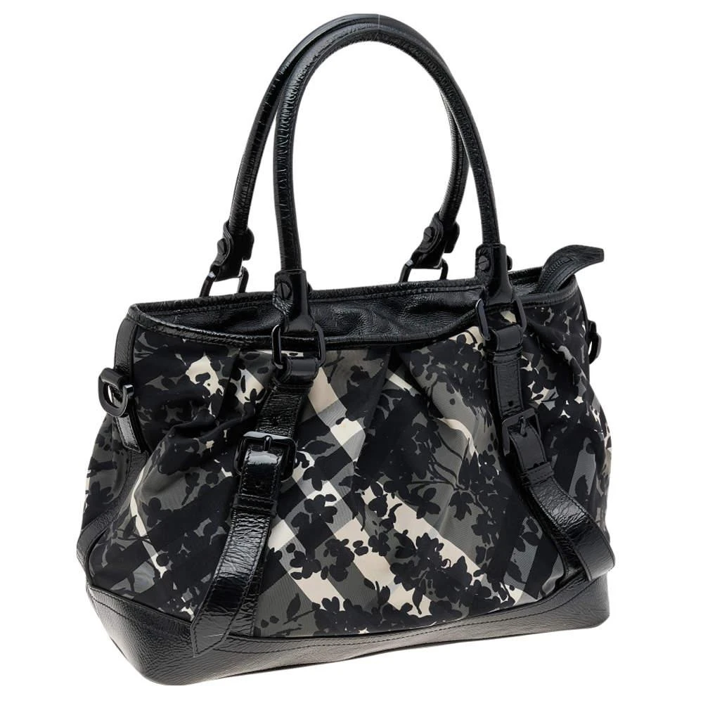 商品[二手商品] Burberry|Burberry Black/White Smoke Check Canvas And Patent Leather Shoulder Bag,价格¥1173,第3张图片详细描述