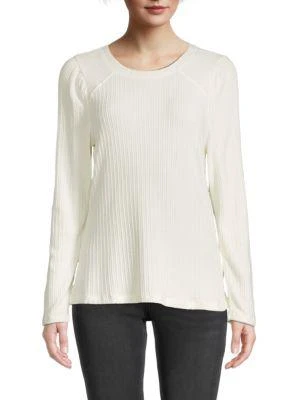 商品Democracy|Long-Sleeve Ribbed Modal-Blend Top,价格¥119,第1张图片