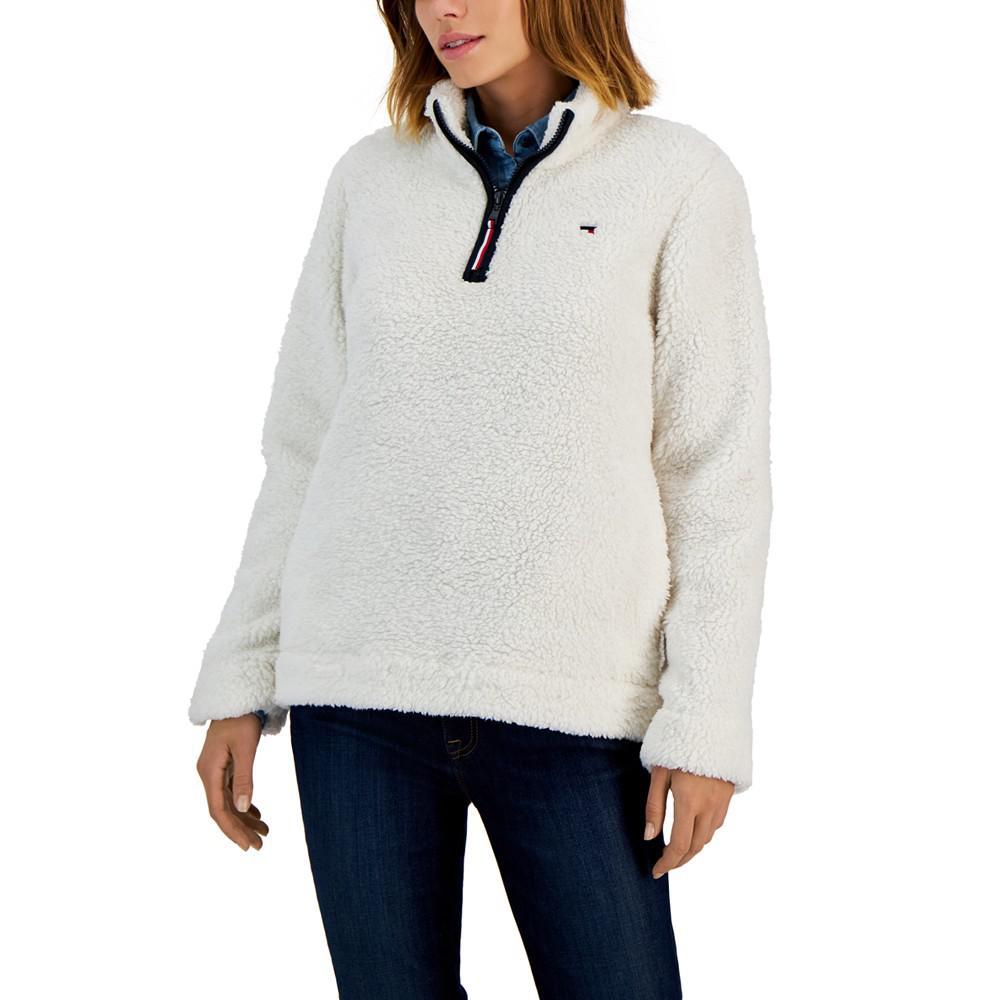 商品Tommy Hilfiger|Women's Sherpa 1/4-Zip Pullover Jacket,价格¥261,第1张图片