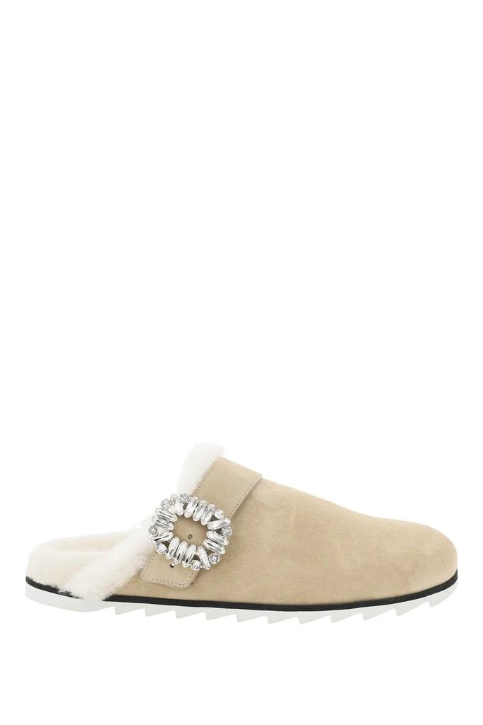 商品Roger Vivier|Roger vivier slidy viv closed toe mules with shearling,价格¥5463,第1张图片