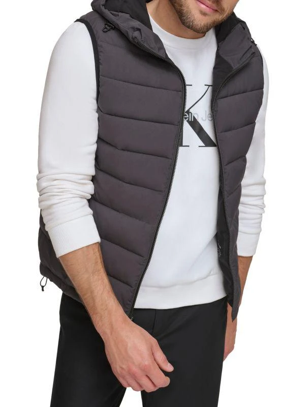 商品Calvin Klein|Hooded Zip Up Puffer Vest,价格¥665,第1张图片