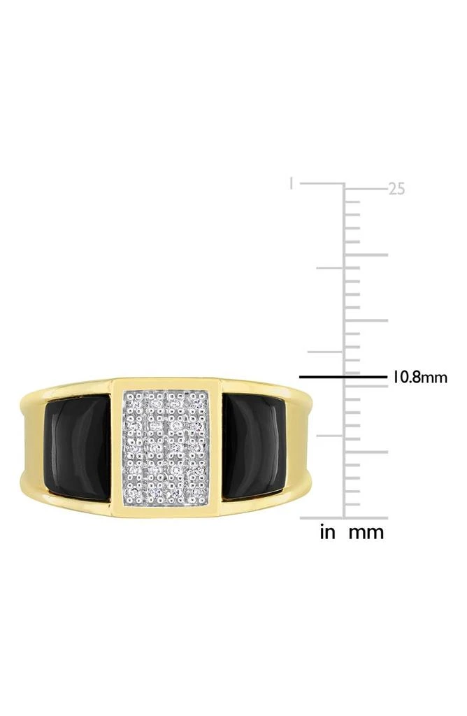 商品DELMAR|Men's Black Onyx & Diamond Square Ring,价格¥1784,第2张图片详细描述