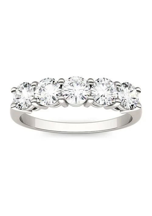 商品Charles & Colvard|Colvard 1.15 Ct. T.w. Moissanite Five Stone Band In 14K White Gold,价格¥5947,第1张图片